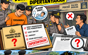 PENANGGUHAN ATAU PEMBANTARAN? TERSANGKA PENGANIAYAAN PALUTA DILEPAS 9 JAM, DOKUMEN POLSEK PADANG BOLAK DIPERTANYAKAN